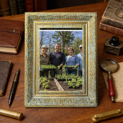 8" x 10" Antique Gold 3 PCS Landscape Picture Frame for Memory Display