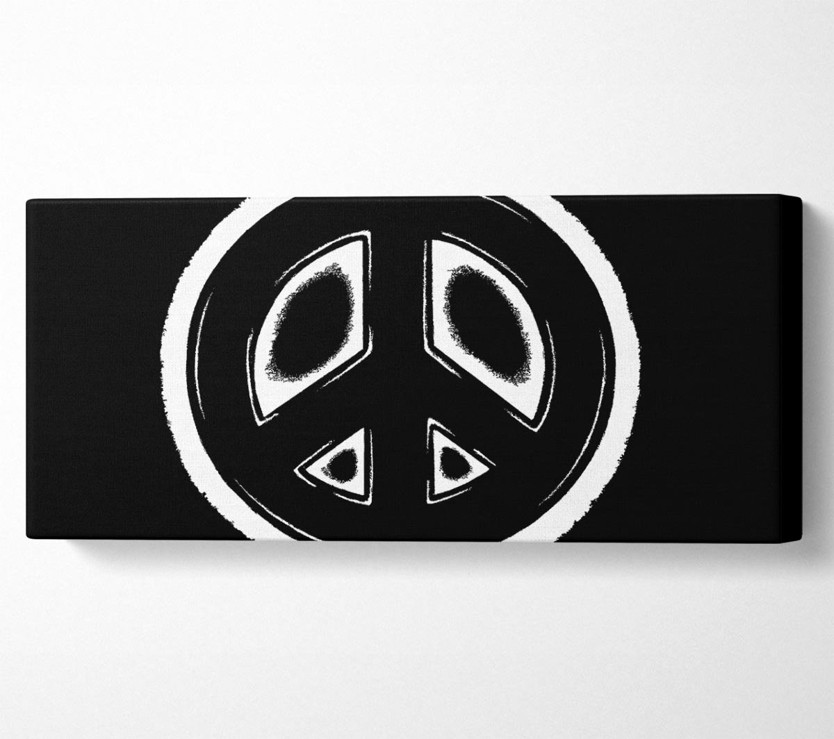 Wrapped Peace Sign ClassicLiving Peace Sign White on Black - Wrapped Canvas Art Prints ...