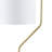 Angular Arched Metal Floor Lamp, Gold Finish With White Drum Shade, 9W LED Bulb Included, 72" Clear Cord, Foot Switch