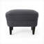 Ensemble de fauteuil club et repose-pieds à assise simple en tissu d'ameublement gris