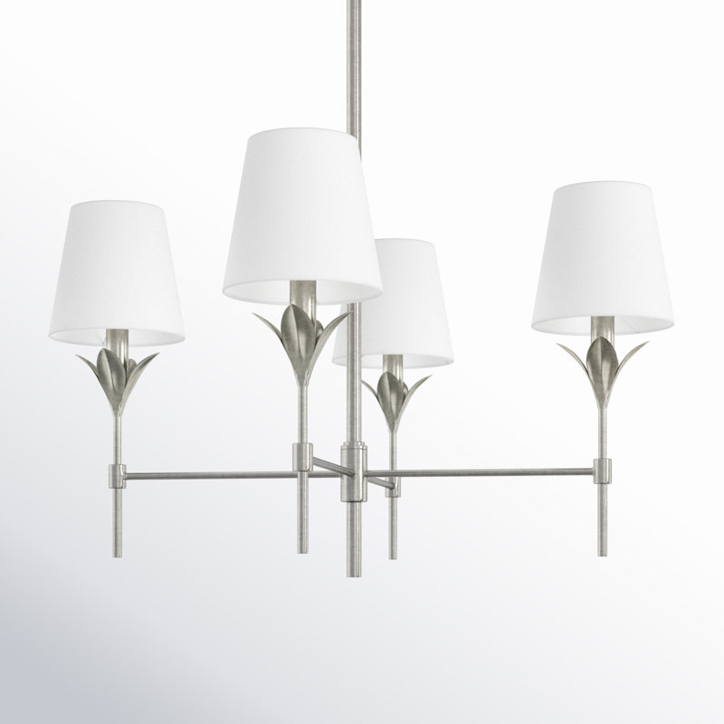 4 - Light Dimmable Classic / Traditional Chandelier, Antique Silver