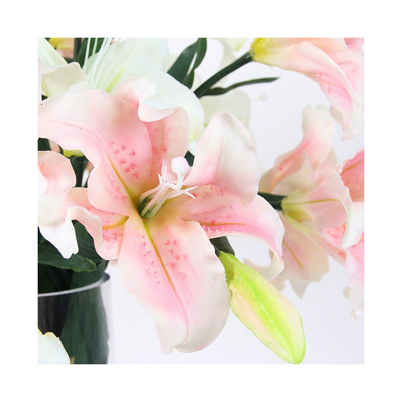 Tige de lily real touch, Rose, 1 tige