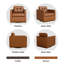 Fauteuil pivotant en cuir de 34,3 po de largeur avec base en bois-1523069235