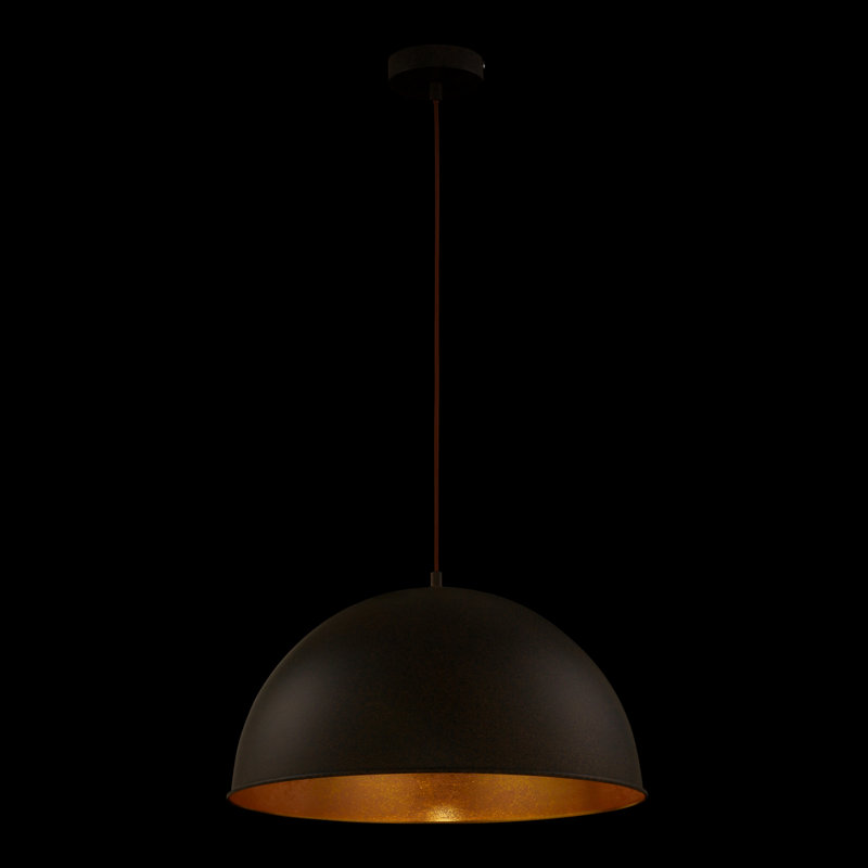 Rodiguez 1 - Light Black Dome Pendant, Rust coloured