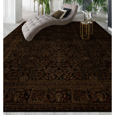 Tapis rectangulaire en laine noué à la main