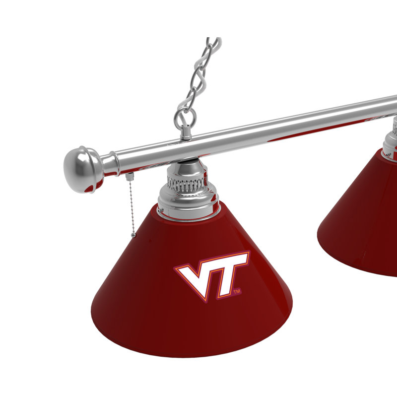3 - Light Pool Table Lights Pendant, Virginia Tech Hokies, Chrome