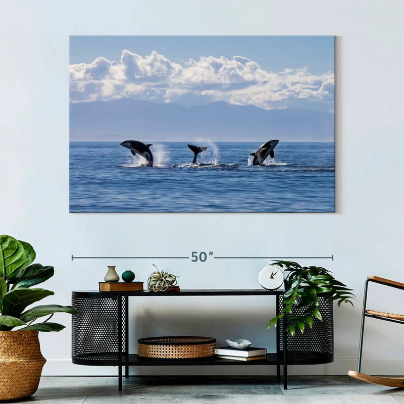 Brampt Lively Killer Whales, 34" H x 51" W
