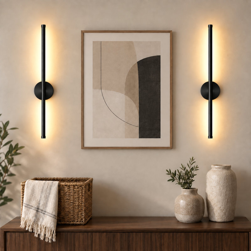 LED Battery Powered Armed Sconce, Black