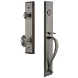 Fifth Avenue Handleset with Single Cylinder Deadbolt and Grande Door Knob and Rosette