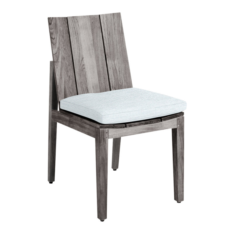 Chaise d'appoint en teck Ashland - Huître, Teck huître, Pas de soudure, Papier ciel