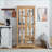 Cabinets Traditional Light Oak Curio Display Cabinet with Glass Doors, Adjustable Shelves, E26 Bulb Included | MDF+glass | Living Room-1613144714