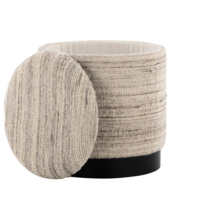 Rangement en laine 18 po avec style tissé texturé 3D, couvercle amovible, utilisation intérieure seulement, limite de 250 lb, 18 po, conception, couvercle de rangement, utilisation, capacité