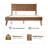 Queen Size Bed Frame with Headboard & Footboard, Solid Wood Platform Bed with Metal Legs, 12 Reinforced Slatted Base, Noise-Free & Anti-Slip, No Box Spring Needed, Walnut Finish-185807623-185807619
