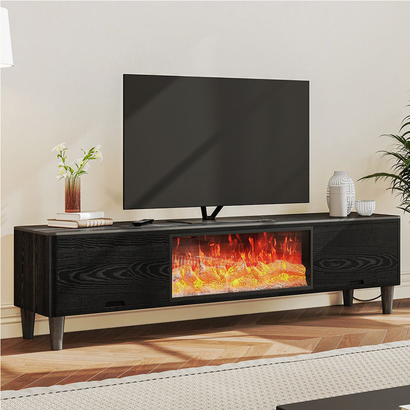 Meuble télé avec flamme électronique