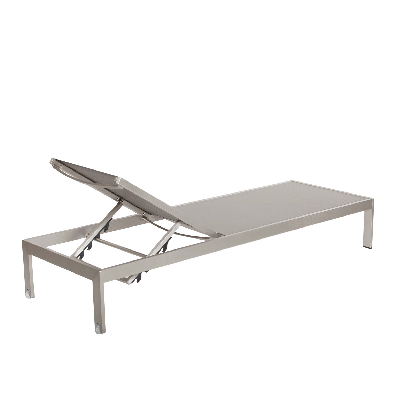 Aynura Outdoor Aluminum Chaise Lounge, Gray