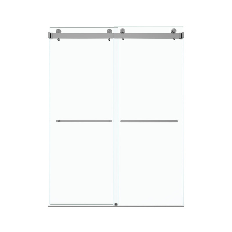 Porte de douche coulissante double sans cadre Rowan avec verre de sécurité de qualité supérieure et acier inoxydable durable