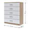 Everick Solid Wood 75cm W 5 - Drawer Chest of Drawers