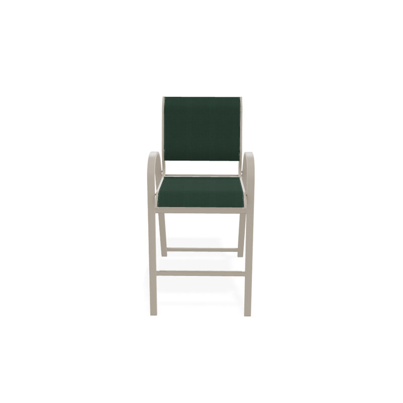 Tabouret de bar Holna, Vert forêt 22D Sunbrella® vert, Désert texturé