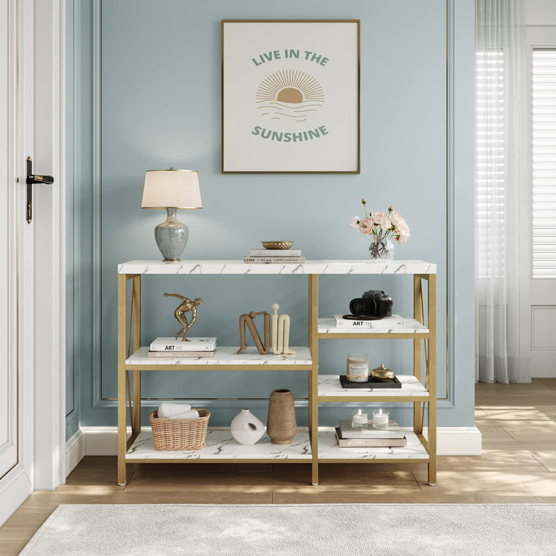 Console 39,4 po Chateaux, Or/blanc