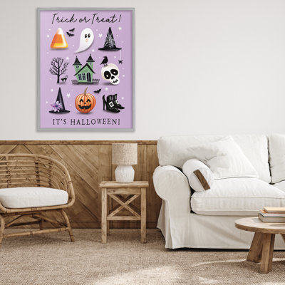 Giclée d'Halloween encadrée «Trick Or Traite It's» par Elizabeth Tyndall