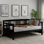 Lit de jour moderne en bois massif, multifonctionnel, taille simple, espresso