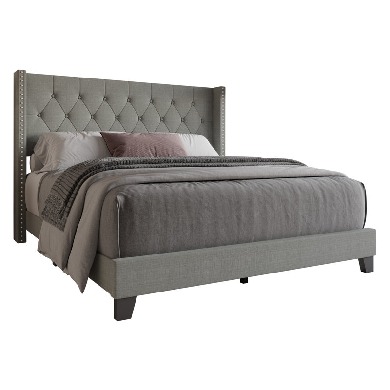 Ameire Upholstered Wingback Bed