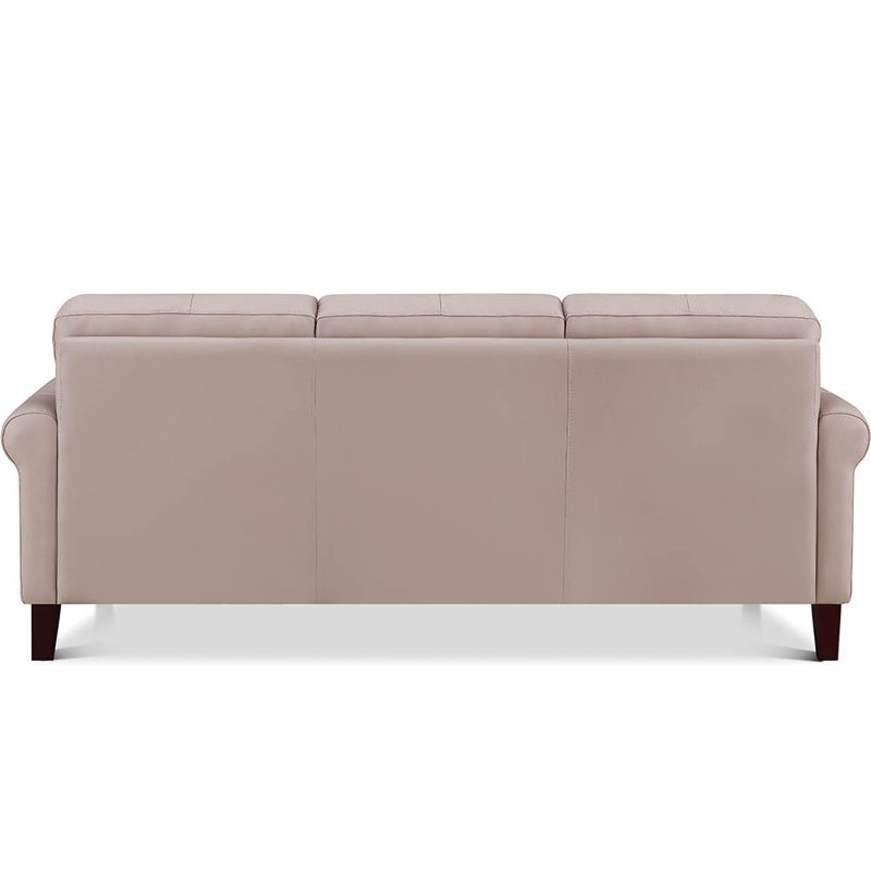 Maybell Top Grain Leather Sofa Couch, Maybell Brown Genuine Leather