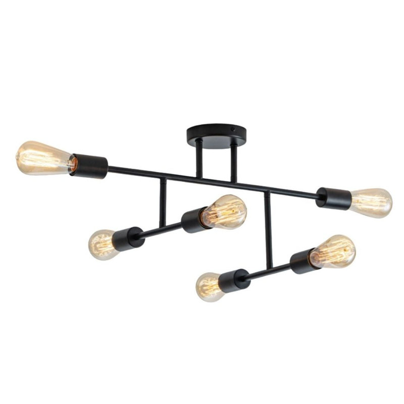 Semi Flush Mount, Matte Black