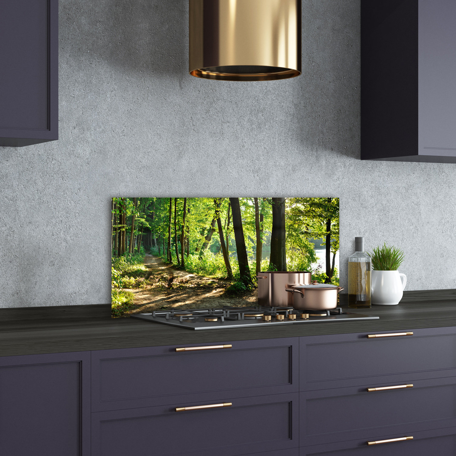 Union Rustic Path in the Meadow 50cm x 100cm Glass Panel | Wayfair.co.uk