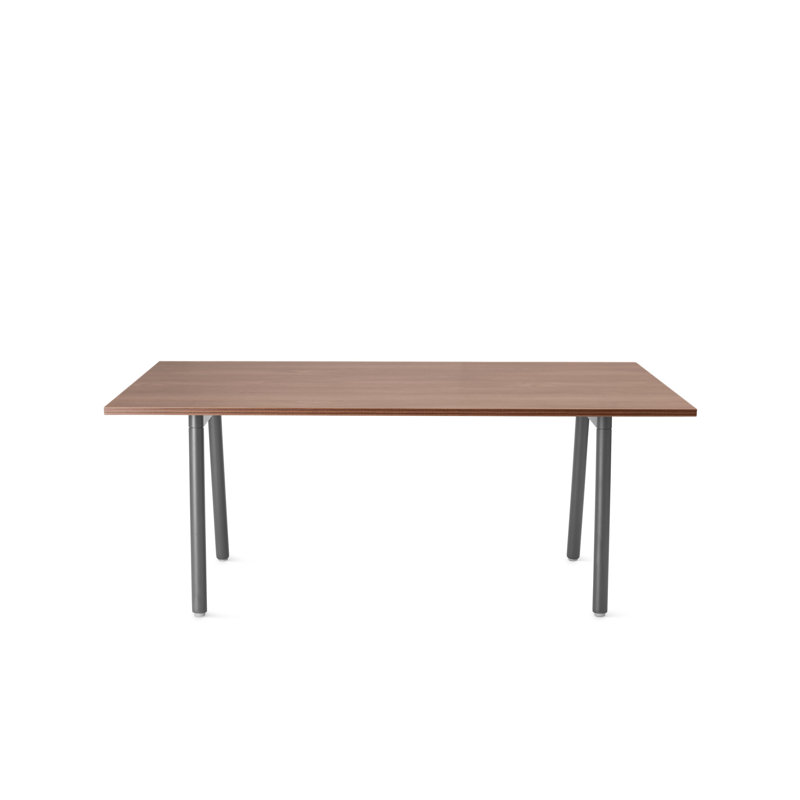 Series A Executive Single Desk, Charcoal/Walnut, 29" H x 42" W x 96" D
