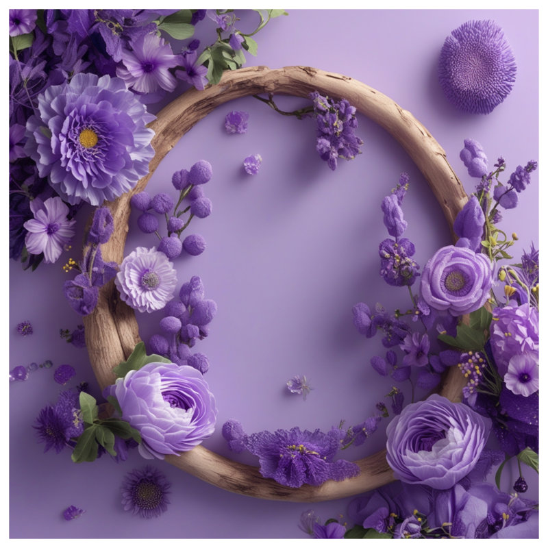 Couvertures de couronne florales mauves, L 60 po x H 80 po