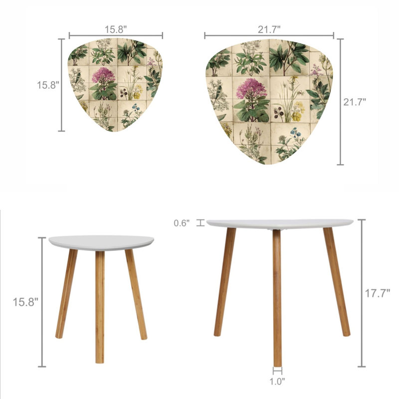 Ensemble de 2 tables basses gigognes Triangle
