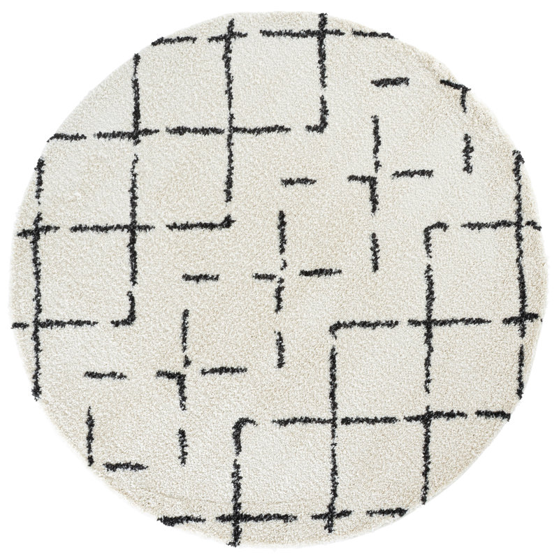 Arizona Shag Performance Abstract Indoor Rug, Round 6'7"