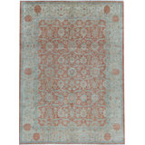 Hand-Knotted High-Quality Rust and Beige Area Rug