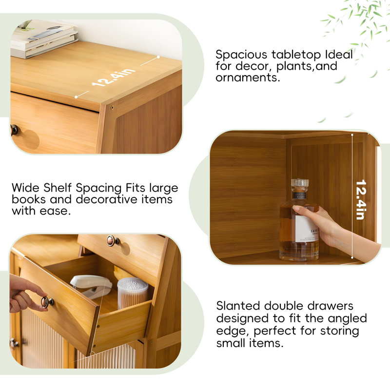 Bamboo Buffet Cabinet with Storage