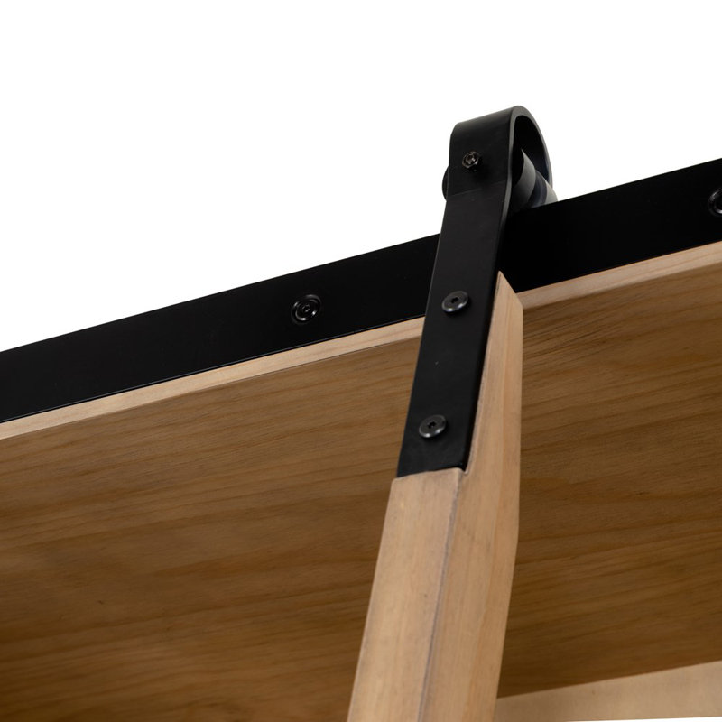 Bane Solid Wood Bookcase, Smoked Pine