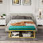 Banc de rangement pour hall d'entrée, banc avec structure en acier, cuir synthétique, salon, style Mid-Century moderne, charge 600 lb