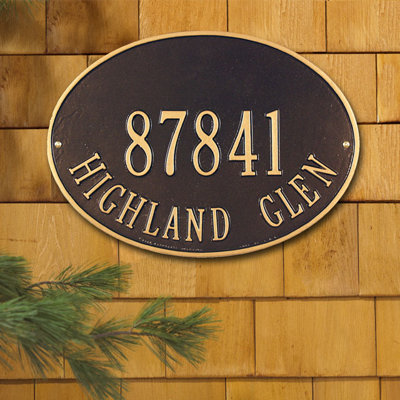 Hawthorne 2-Line Wall Address Plaque