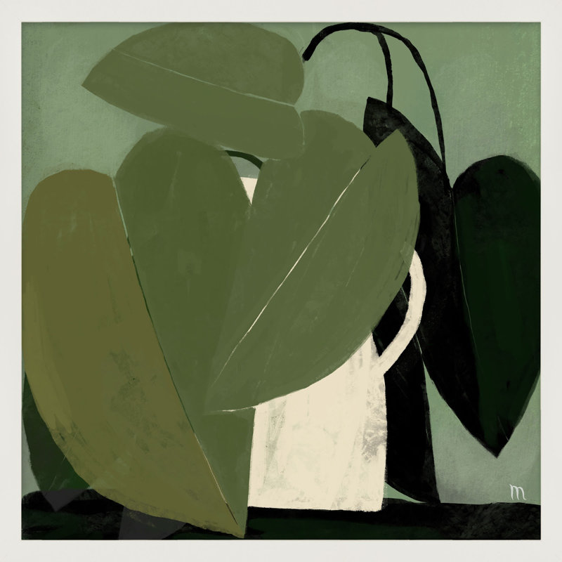 Green On Green Painting by StudioM, 30" H x 30" W, White