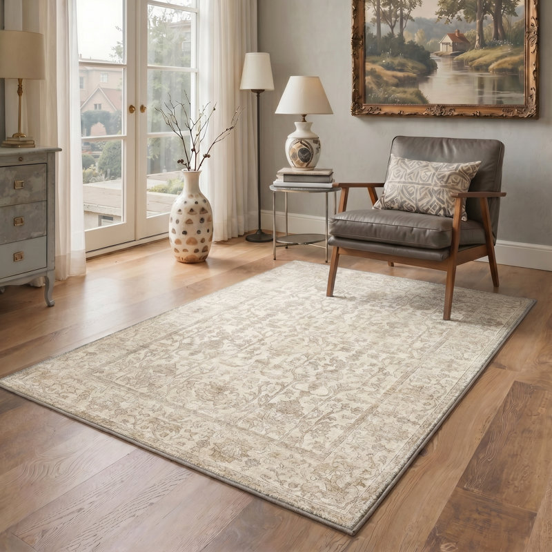 Tapis d'intérieur lavable à la machine Verdine, Rectangle 9' x 12'