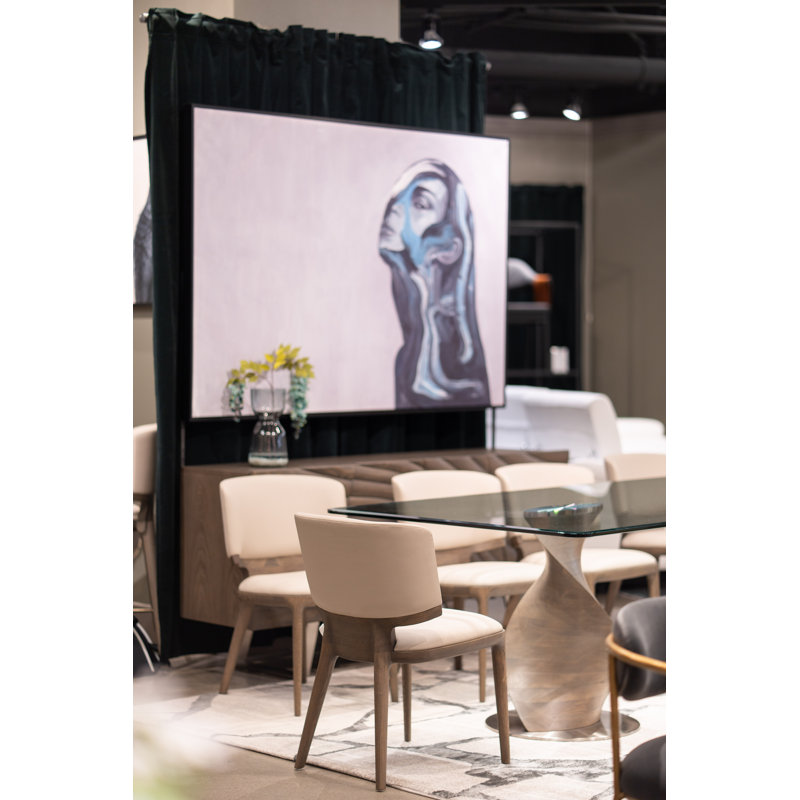 Halden - Contemporary Leatherette Dining Chair, Gray/Gray Ash