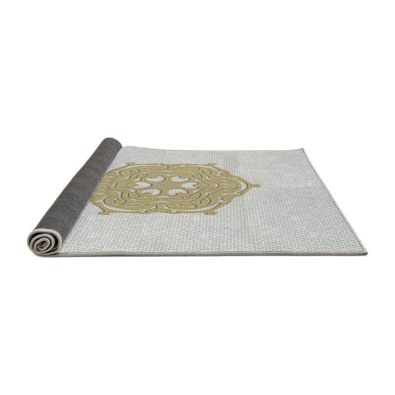 Tapis doré / blanc Power Loom, Rond 8 pi