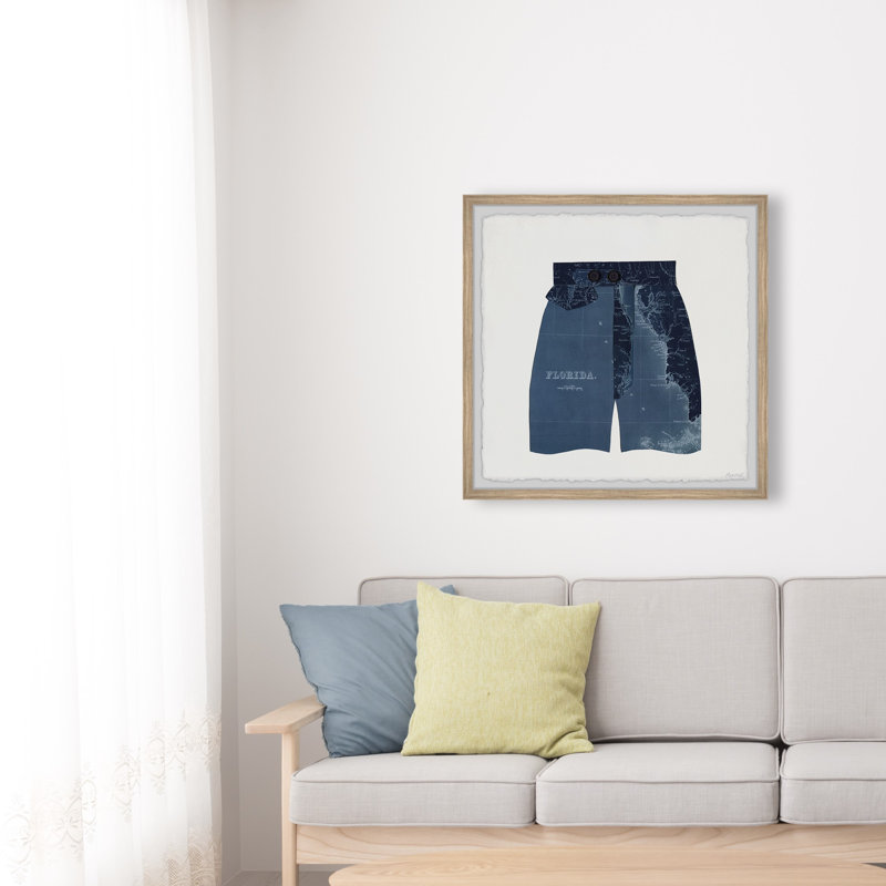 Long Shorts de bain - Impression sur papier encadré, H 18 po x l 18 po x 1,5 po