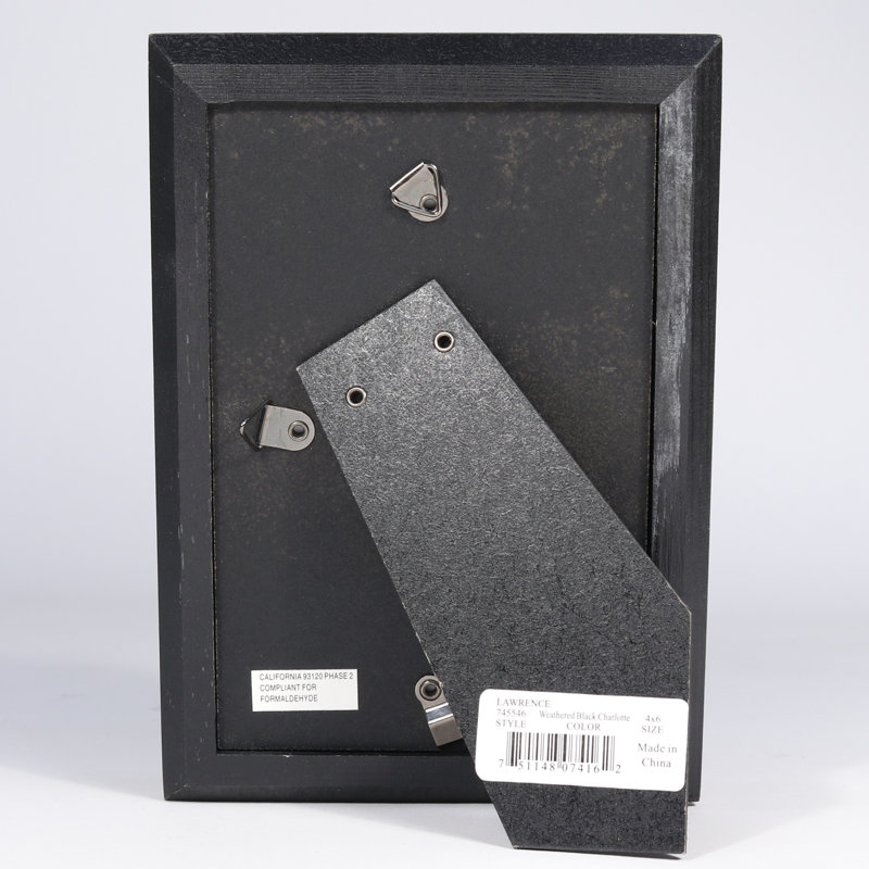 Montevallo Wood Matte Picture Frame, Weathered Black, 4" x 6"