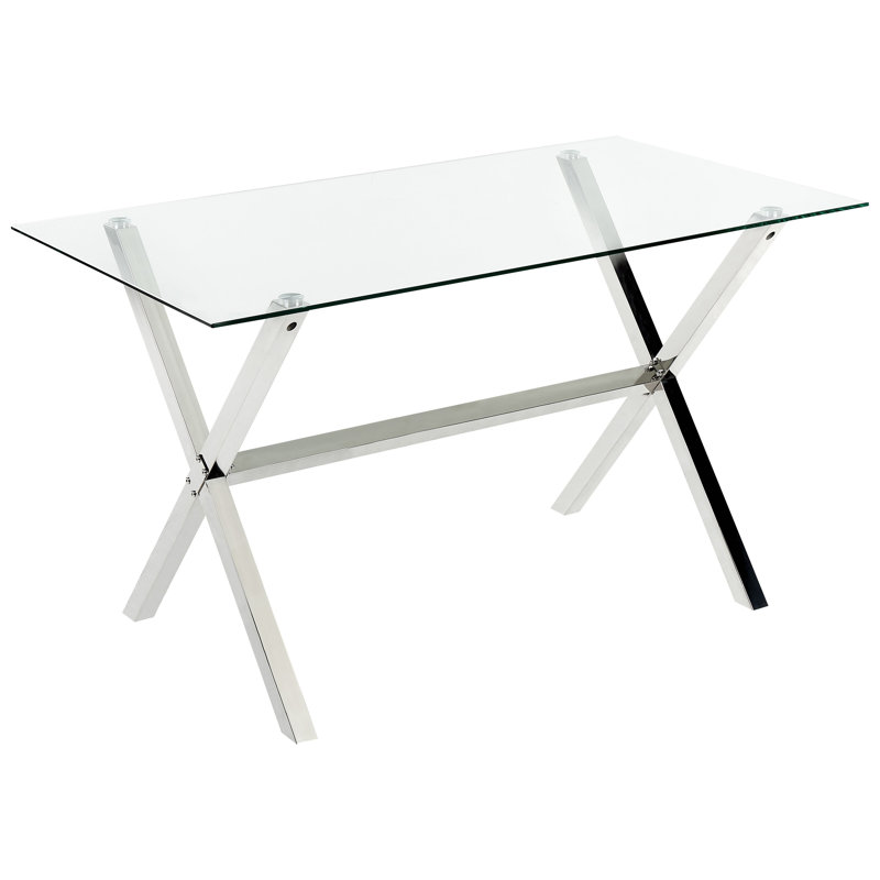 Anicette Glass Top Metal Base Dining Table