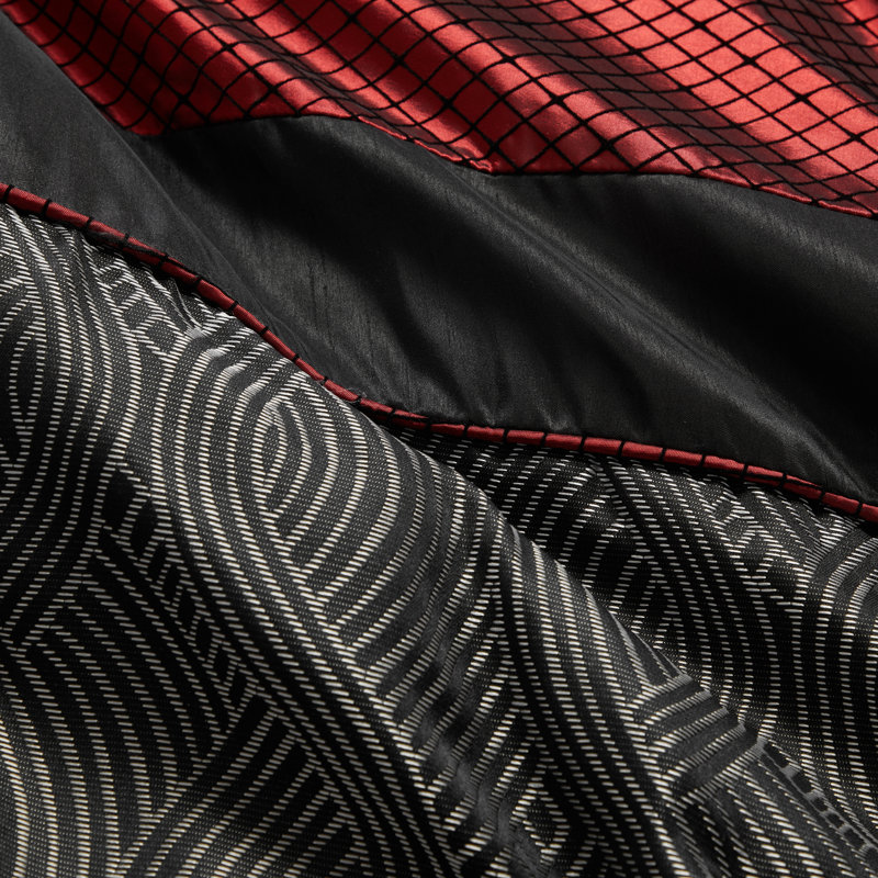 Taifa Modern & Contemporary Comforter Set, Cal. King Comforter + 6 Additional Pieces, Black/Red