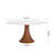 5 - Piece Mid-Century Round Pedestal Kitchen Dining Table Set With 4 Upholstered Chairs-463242872-441866751