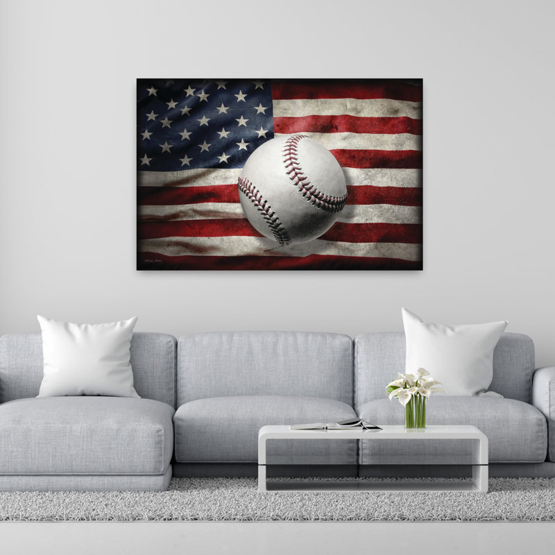 American Baseball I, art contemporain, H 40 po x l 60 po