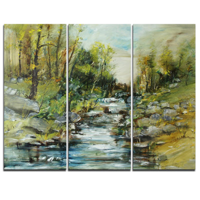 Ensemble de 3 reproductions d’art sur toile tendue rocky terrain avec creek