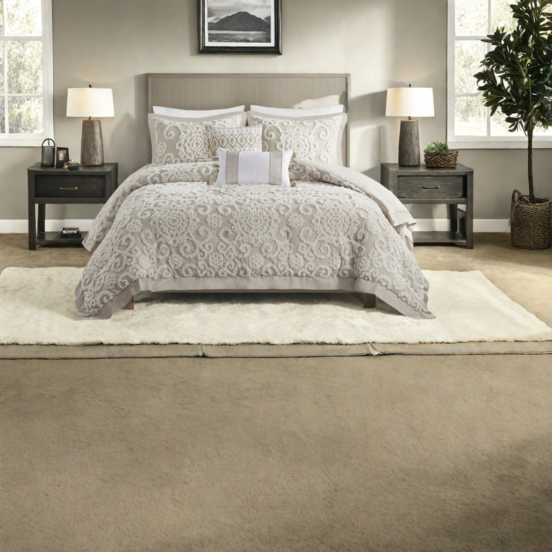 Ensembles de literie en coton de qualité supérieure, très grand, design taupe élégant